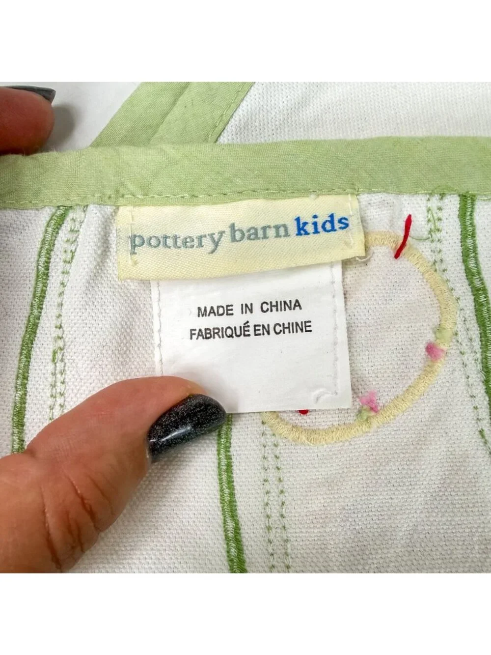 Pottery Barn Kids Easter Bunny Embroidered Cotton Table Runner 2006